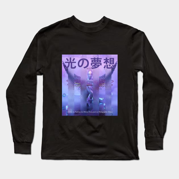 Argentum Being: Unveiling Holographic Realms Long Sleeve T-Shirt by Ethereal Graphics